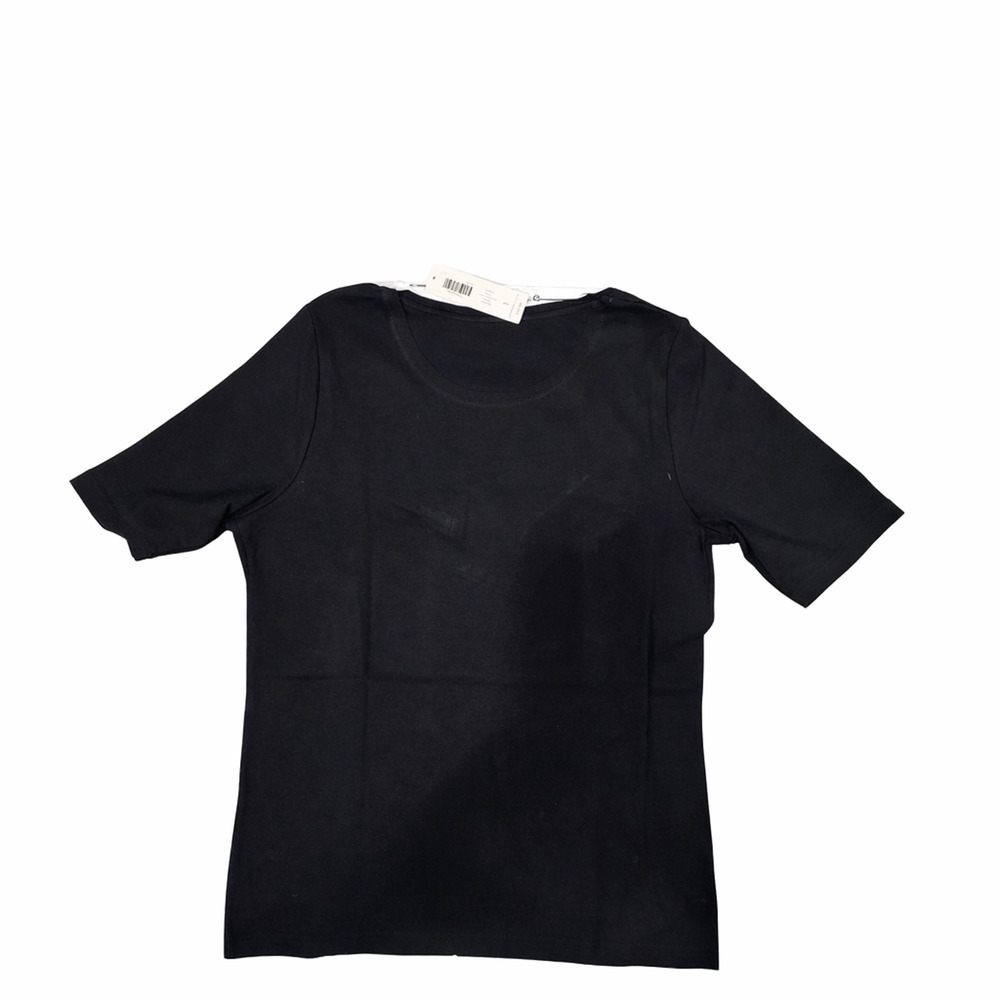womens Chico’s Bella Short Sleeve Basic Knit Top in Black Size 1 - Picture 2 of 5